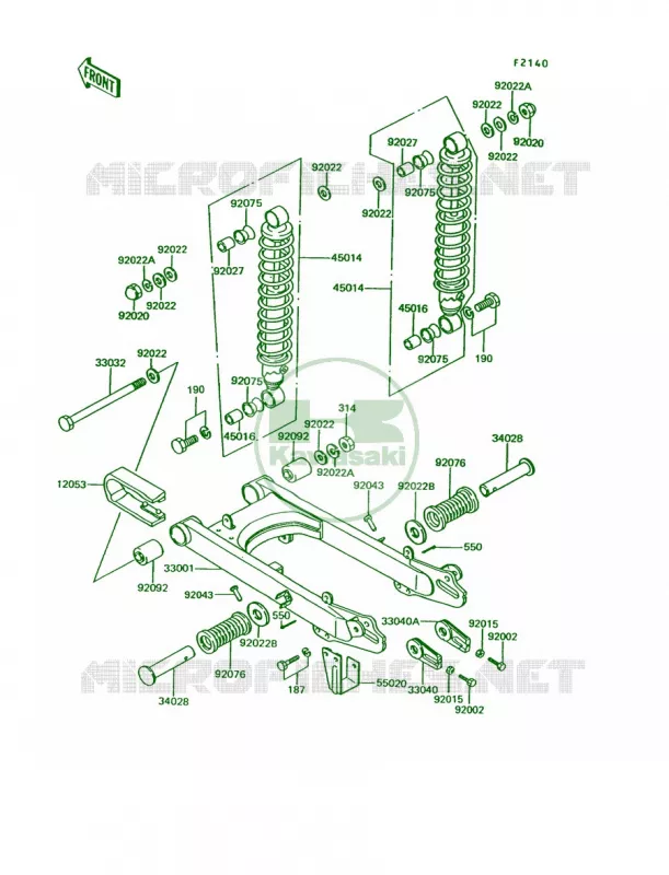 SwingarmShock Absorber Kawasaki MOTOS 100 1992 KE100  KE100-B11