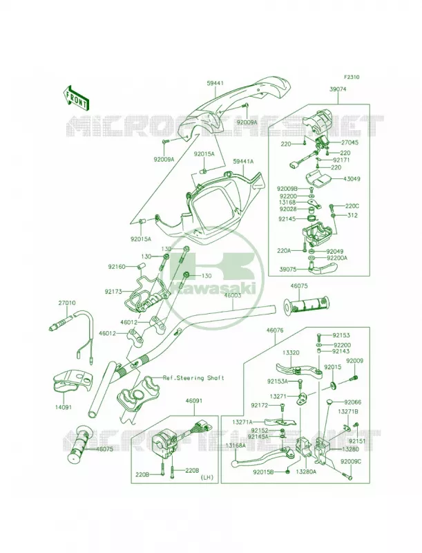 Handlebar Kawasaki QUAD 750 2015 Brute Force 750 4x4i EPS  KVF750GFF