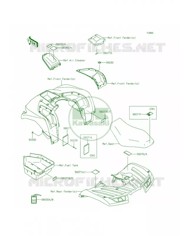 Labels Kawasaki QUAD 750 2015 Brute Force 750 4x4i EPS  KVF750GFF