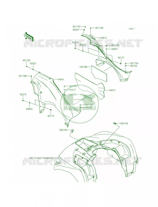 Side Covers Kawasaki QUAD 750 2015 Brute Force 750 4x4i EPS  KVF750GFF
