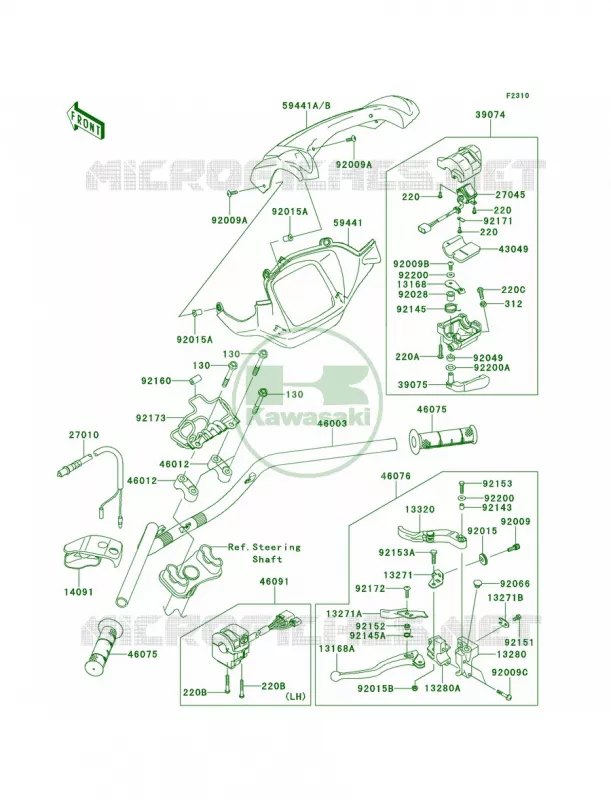 Handlebar Kawasaki QUAD 750 2012 Brute Force 750 4x4i EPS  KVF750JCF