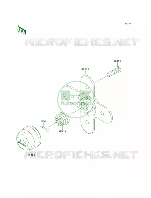 Rear Hub Kawasaki QUAD 650 2012 Brute Force 650 4x4i  KVF650FCF