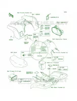 Labels per Kawasaki Prairie 360 4X4 Hardwoods Green HD 2009