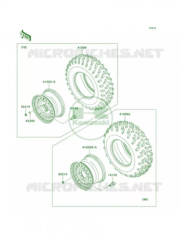 WheelsTires Kawasaki QUAD 750 2009 Brute Force 750 4x4i Hardwoods Green HD  KVF750E9F
