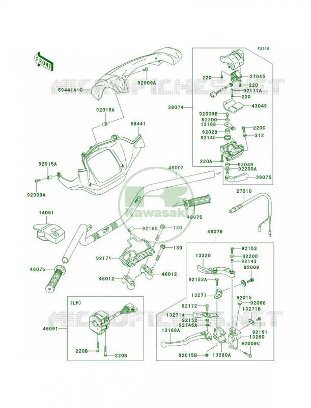 Handlebar Kawasaki QUAD 750 2009 Brute Force 750 4x4i NRA Outdoors  KVF750E9FA