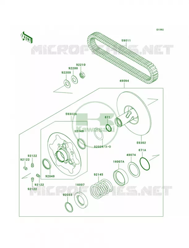 Driven ConverterDrive Belt Kawasaki QUAD 650 2007 Brute Force 650 4x4i  KVF650F7F