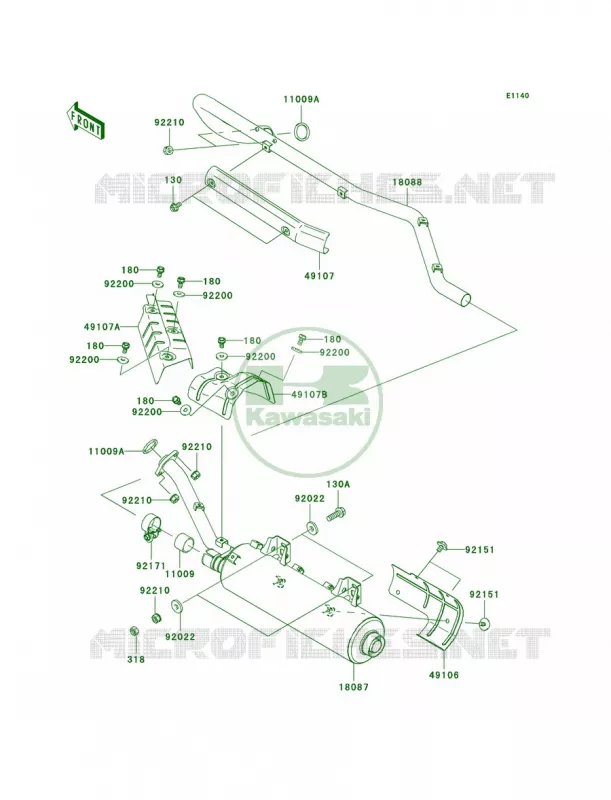 Mufflers-JKAVFDB1 6B503806 Kawasaki QUAD 750 2007 Brute Force 750 4x4i  KVF750B7F