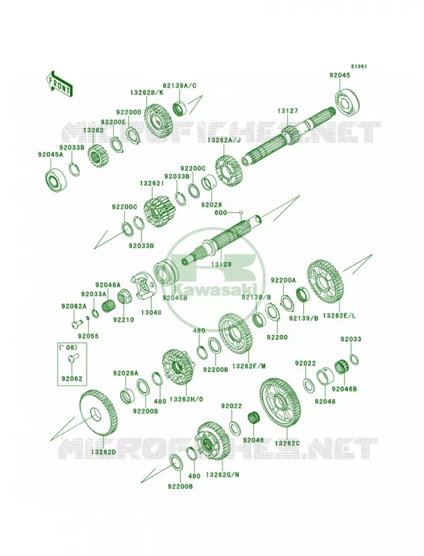 Transmission Kawasaki MOTOS 1400 2008 Concours 14 ABS  ZG1400A8F