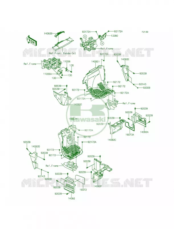 Frame FittingsFront Kawasaki MULE 800 2014 Teryx LE  KRF800CEF
