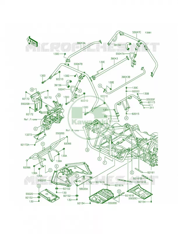 GuardsCab Frame Kawasaki MULE 800 2014 Teryx LE  KRF800CEF