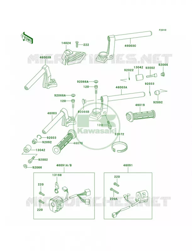Handlebar Kawasaki MOTOS 1000 2002 Concours  ZG1000-A17