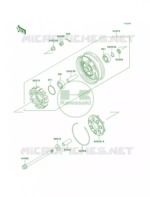 Rear WheelChain Kawasaki MOTOS 1000 2001 Concours  ZG1000-A16