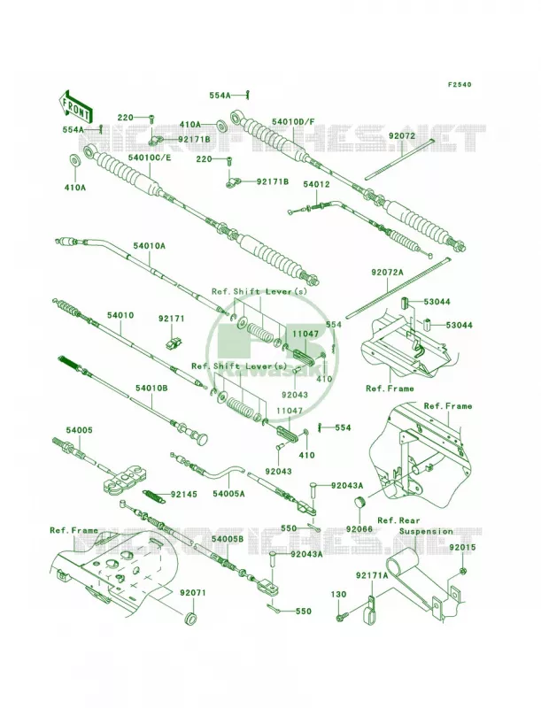 Cables Kawasaki MULE 620 2011 Mule 4010 Trans4x4  KAF620RBFA