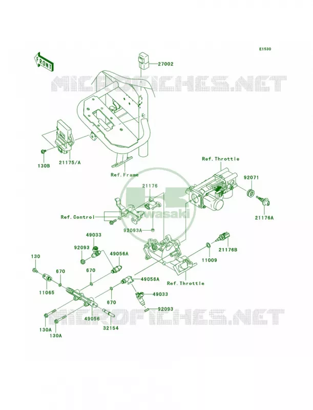 Fuel Injection Kawasaki MULE 620 2011 Mule 4010 Trans4x4  KAF620RBFA