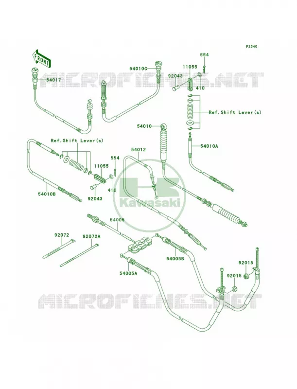 Cables Kawasaki MULE 400 2010 MULE 610 4X4 XC  KAF400DAF