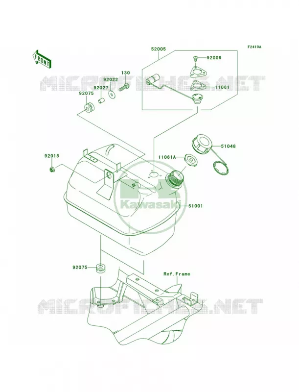 Fuel Tank Kawasaki MULE 400 2010 MULE 610 4X4 XC  KAF400DAF