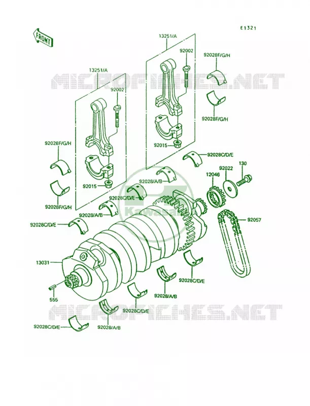 Crankshaft Kawasaki MOTOS 1000 1994 Concours  ZG1000-A9