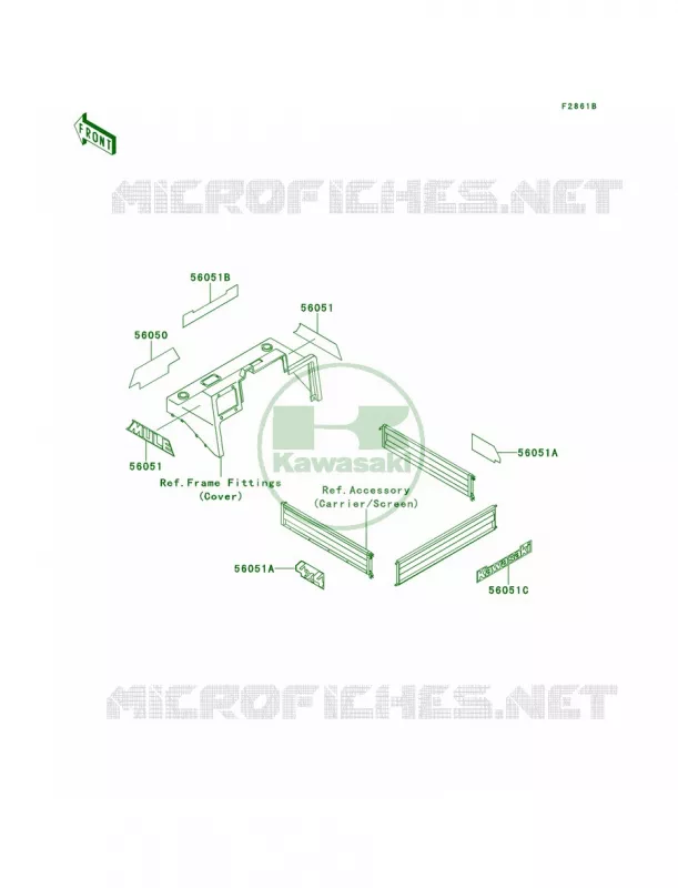 DecalsGreenKAF620-A4 Kawasaki MULE 620 2007 MULE 2510 4X4  KAF620-A5