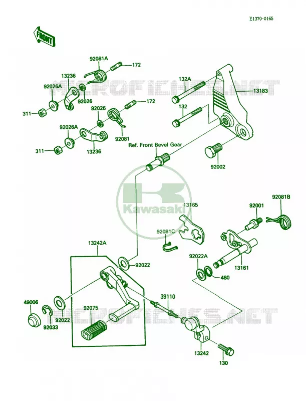 Gear Change Mechanism Kawasaki MOTOS 1000 1986 Concours  ZG1000-A1