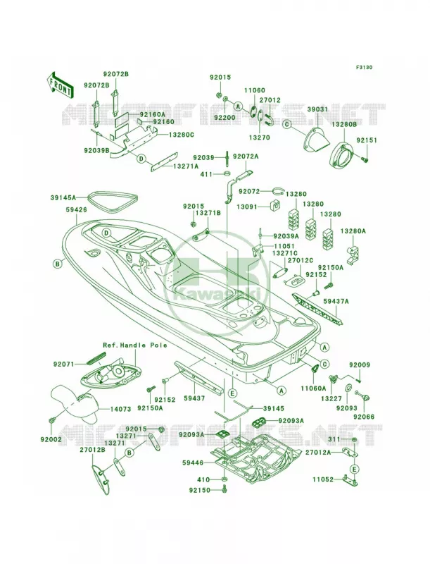 Hull Kawasaki JET SKI 900 2006 900 STX  JT900E6F