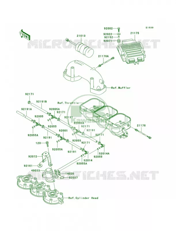 Fuel Injection Kawasaki JET SKI 1100 2002 1100 STX D.I.  JT1100-F2