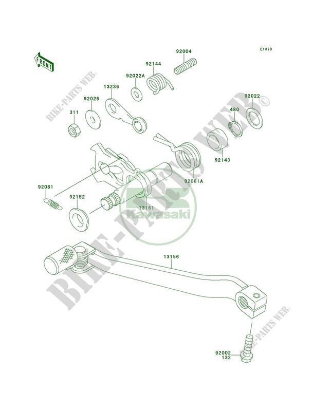 Gear Change Mechanism per Kawasaki KLX250S 2013