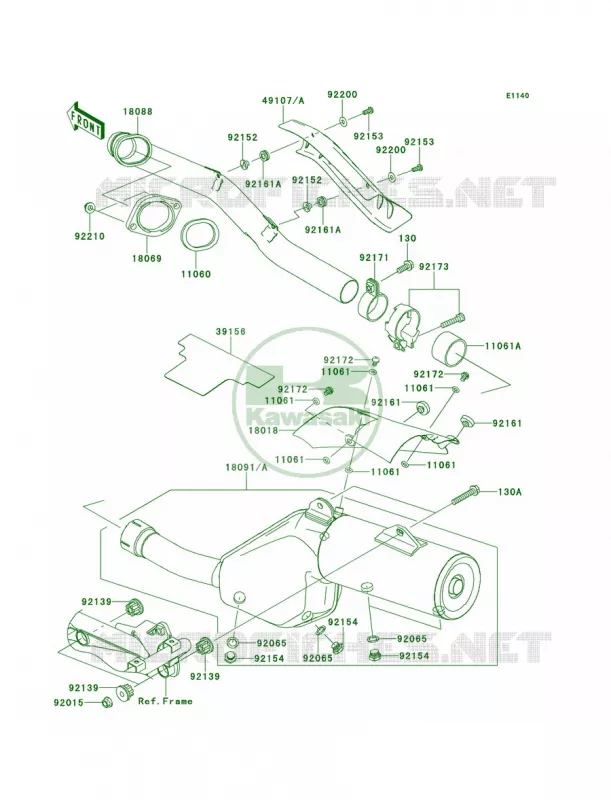 Mufflers Kawasaki MOTOS 650 2012 KLR650  KL650ECF
