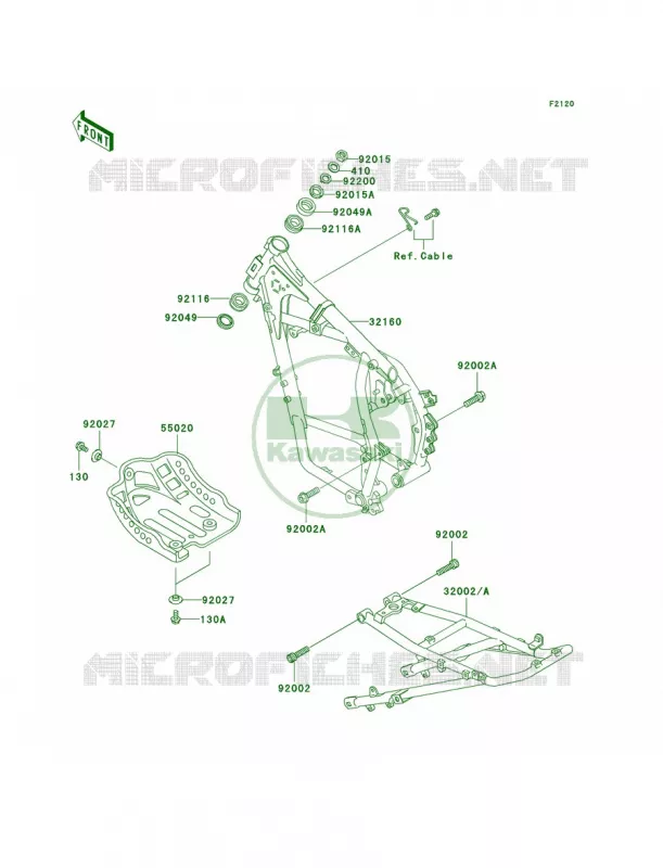 Frame Kawasaki MOTOS 650 2007 KLR650  KL650A7F