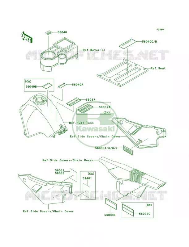 Labels Kawasaki MOTOS 650 2007 KLR650  KL650A7F