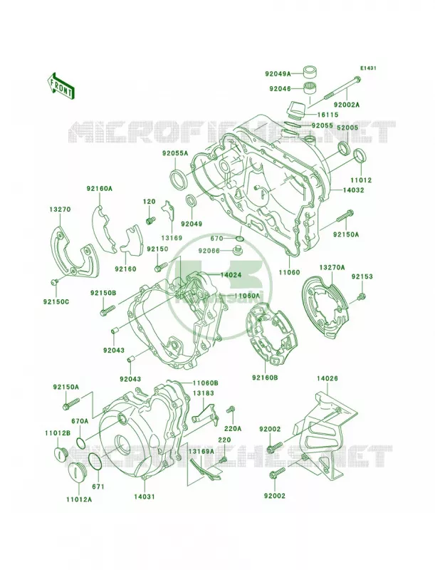 Engine Covers Kawasaki MOTOS 650 2004 KLR650  KL650-A18