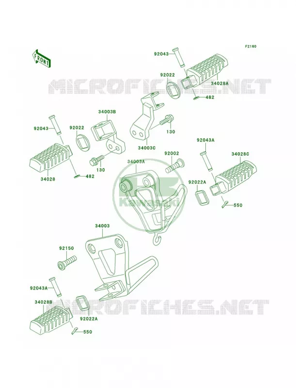 Footrests Kawasaki MOTOS 650 2002 KLR650  KL650-A16