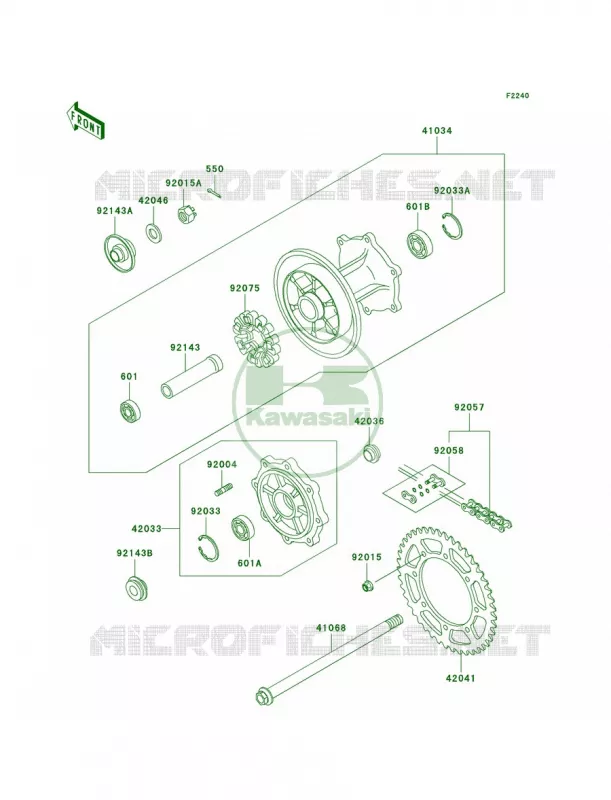 Rear Hub Kawasaki MOTOS 650 2002 KLR650  KL650-A16
