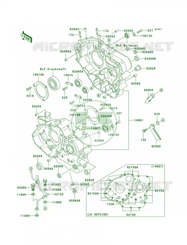 Crankcase Kawasaki MOTOS 650 2001 KLR650  KL650-A15
