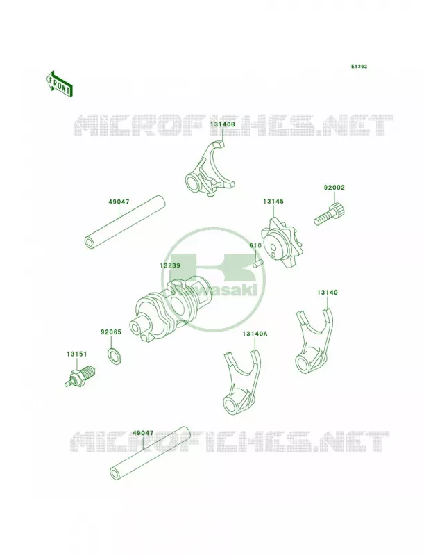 Gear Change DrumShift Forks Kawasaki MOTOS 650 2001 KLR650  KL650-A15