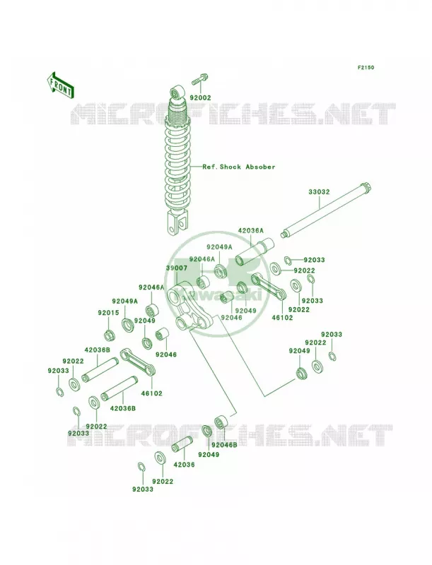 Rear Suspension Kawasaki MOTOS 250 2000 KLR250  KL250-D17