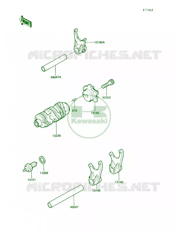 Change DrumShift Fork Kawasaki MOTOS 250 1990 KLR250  KL250-D7