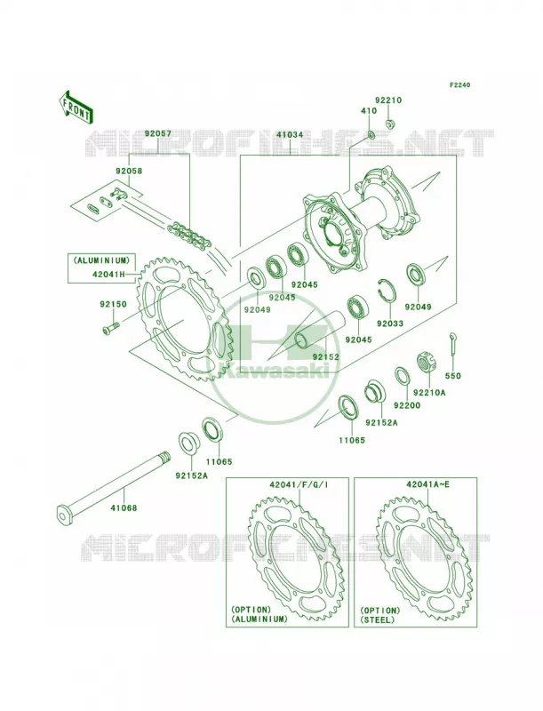 Rear Hub Kawasaki MOTOS 450 2014 KX450F  KX450FEF