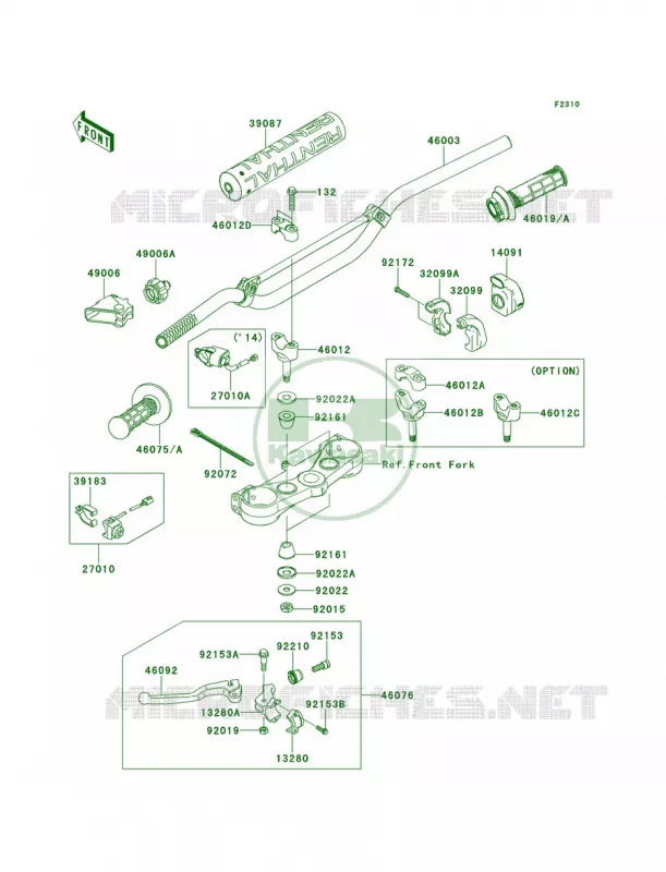 Handlebar Kawasaki MOTOS 250 2013 KX250F  KX250ZDF