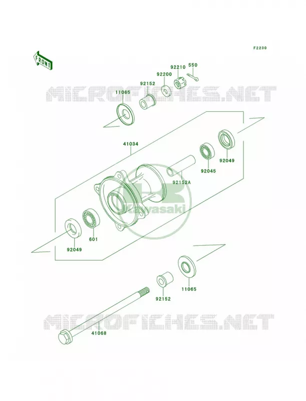 Front Hub Kawasaki MOTOS 65 2011 KX65   KX65ABF