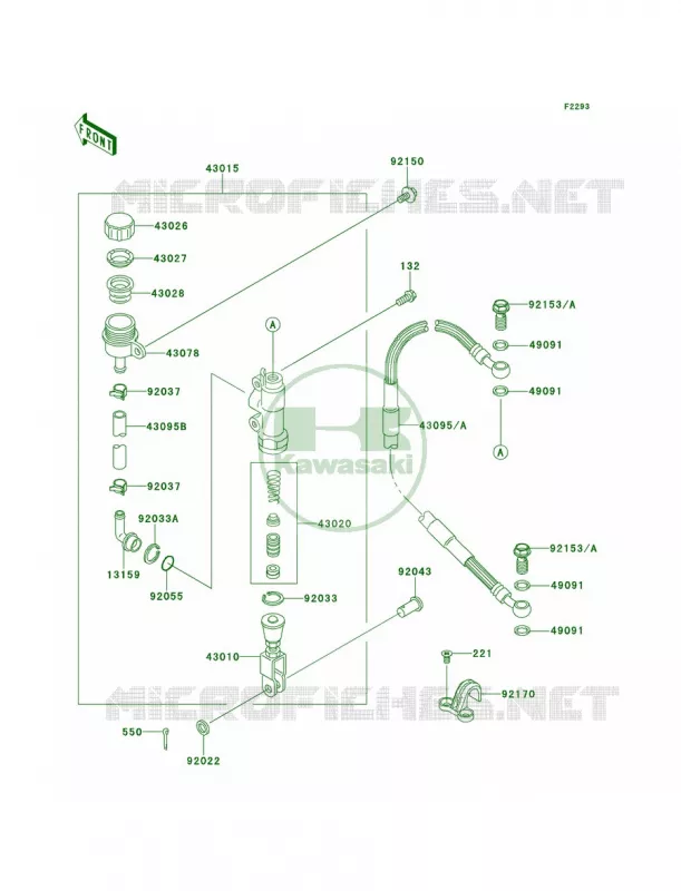 Rear Master Cylinder Kawasaki MOTOS 65 2011 KX65   KX65ABF