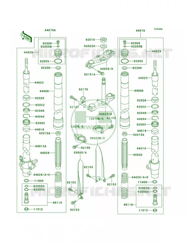 Front ForkD7F-D9FA Kawasaki MOTOS 100 2009 KX100  KX100D9F