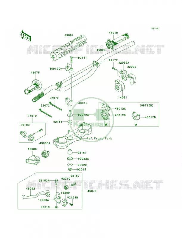 Handlebar Kawasaki MOTOS 450 2009 KX450F Monster Energy  KX450E9FA