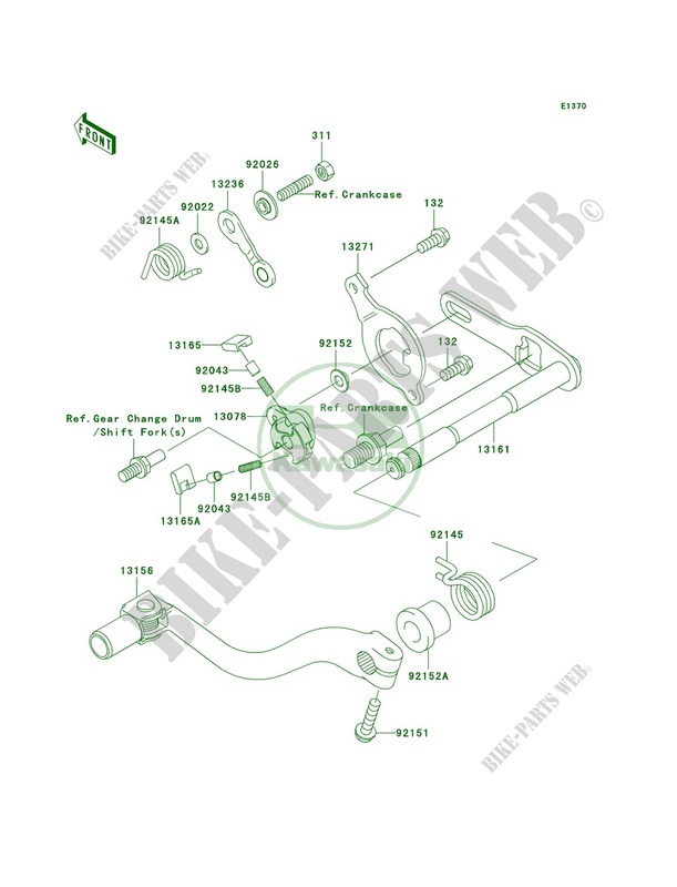 Gear Change Mechanism per Kawasaki KX250 2005
