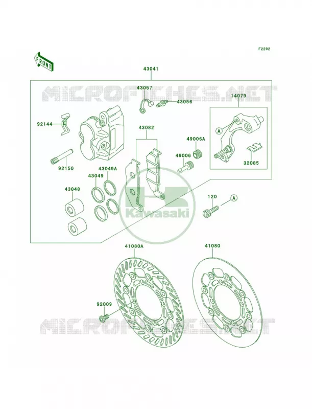 Front Brake Kawasaki MOTOS 250 2001 KX250  KX250-L3
