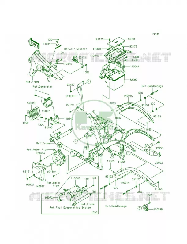 Frame Fittings Kawasaki MOTOS 900 2013 Vulcan 900 Classic LT  VN900DDF