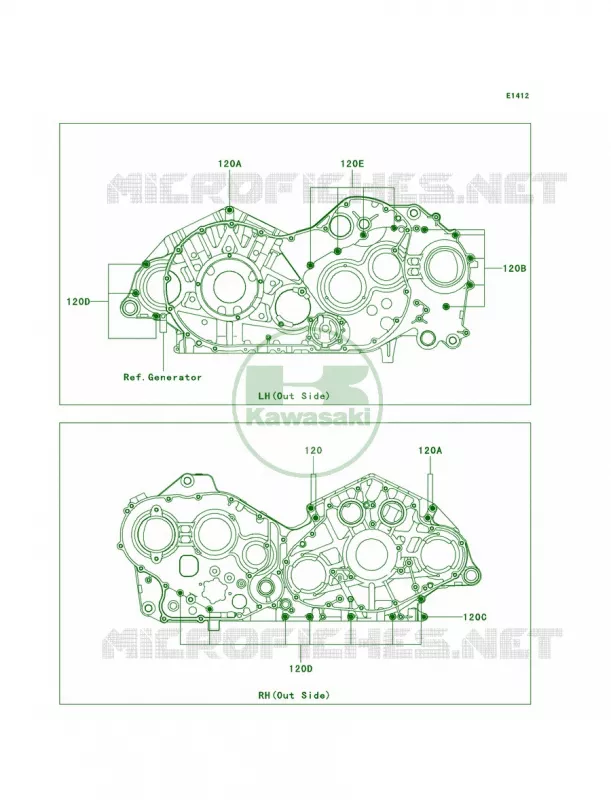 Crankcase Bolt Pattern Kawasaki MOTOS 2000 2009 Vulcan 2000  VN2000G9F