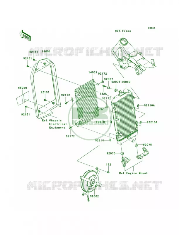 Radiator Kawasaki MOTOS 2000 2009 Vulcan 2000  VN2000G9F
