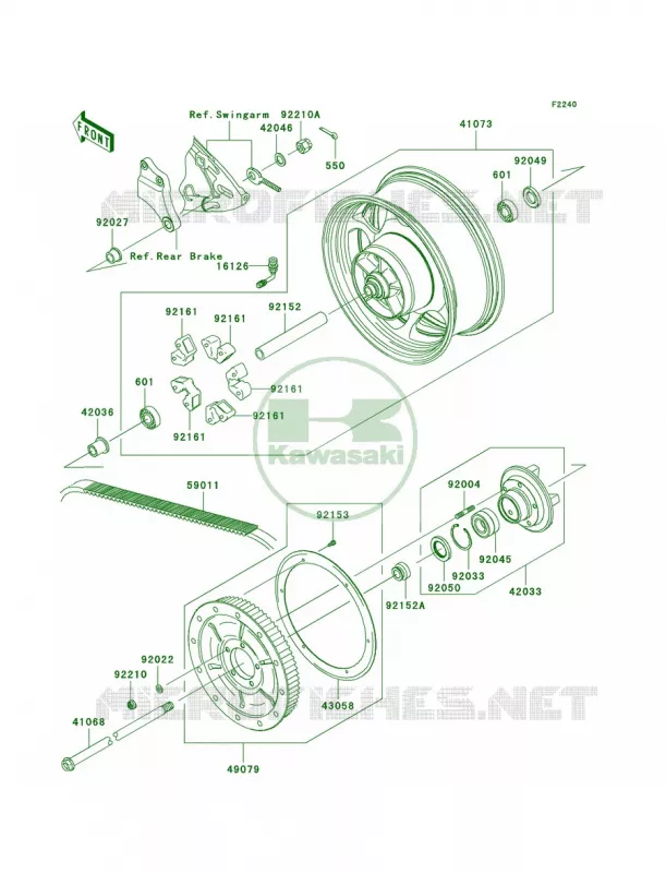 Rear WheelChain Kawasaki MOTOS 2000 2009 Vulcan 2000  VN2000G9F
