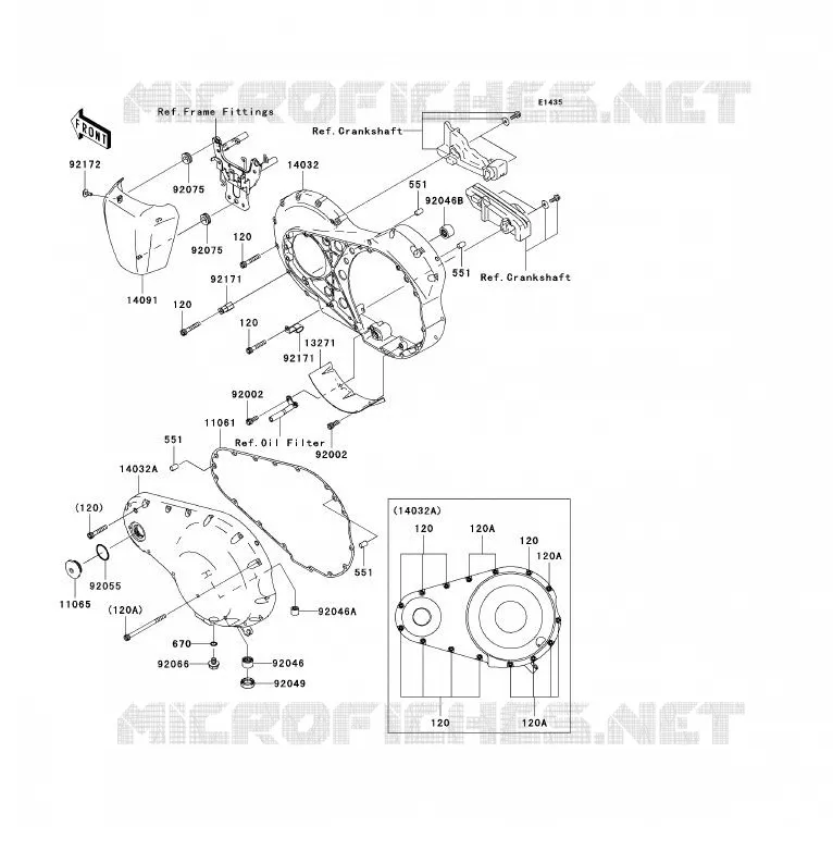 COPERTURA SINISTRA MOTORE Kawasaki MOTOS 2000 2009 VN2000 CLASSIC  VN2000H9F