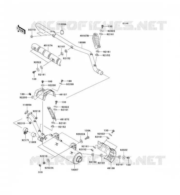 SCARICO Kawasaki QUAD 650 2009 KVF650 4X4I  KVF650F9F